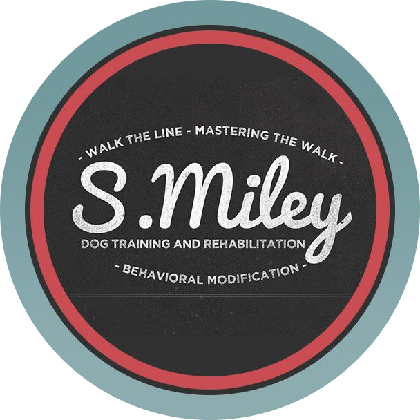 S.Miley Dog Training and Rehabilitation badge: Walk the line, mastering the walk. Behavioral modification.